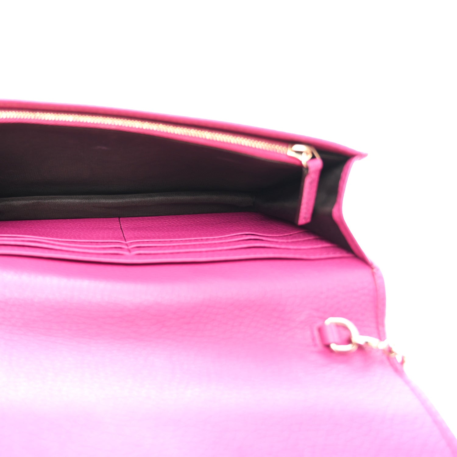 Gucci Pebbled Calfskin Soho Wallet on Chain Bright Bougainvillea 5 of 11