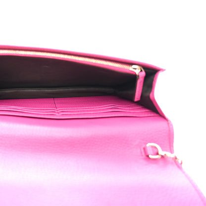 Gucci Pebbled Calfskin Soho Wallet on Chain Bright Bougainvillea 5 of 11
