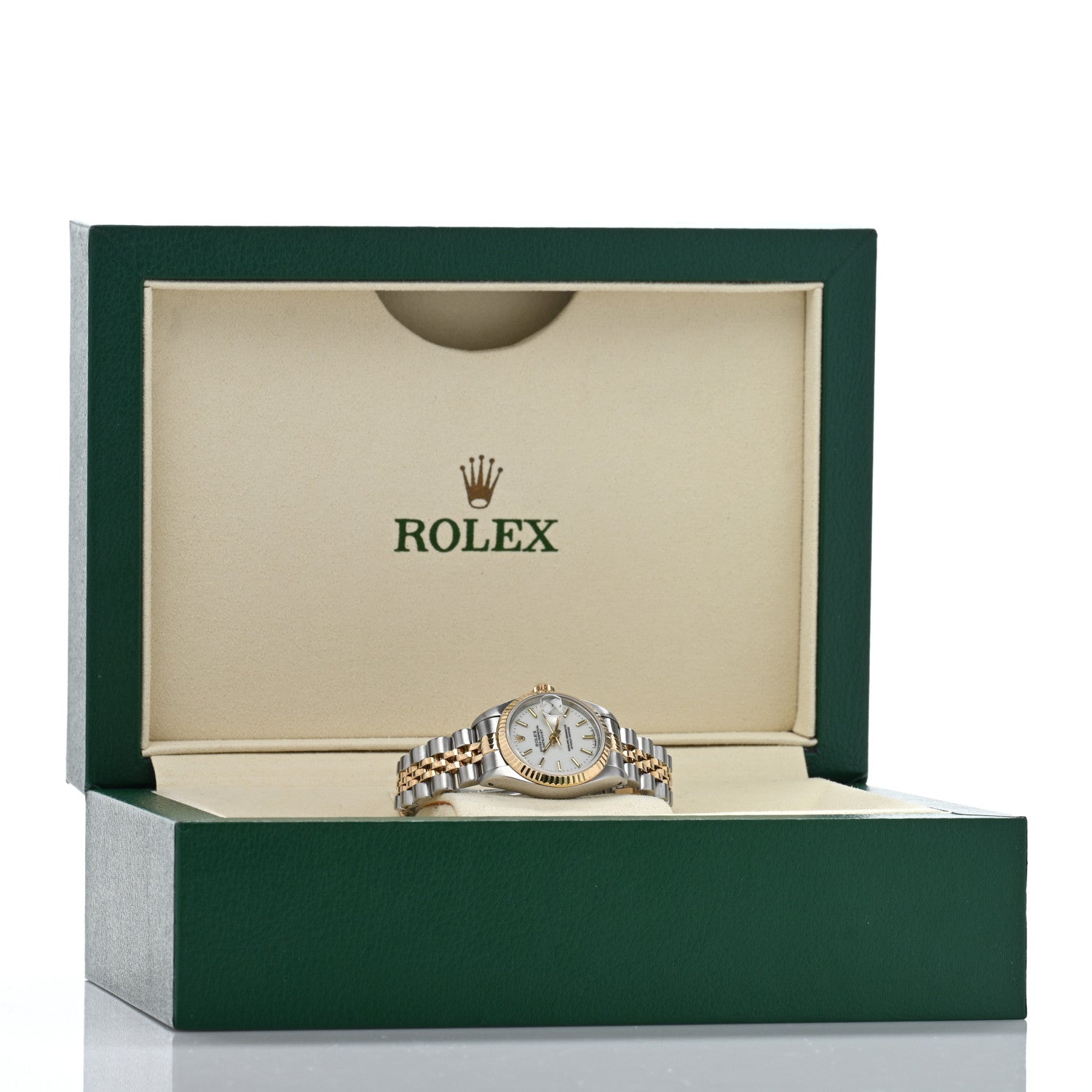 Rolex Stainless Steel 18K Yellow Gold 26mm Oyster Perpetual Datejust Watch White 69173 5 of 5