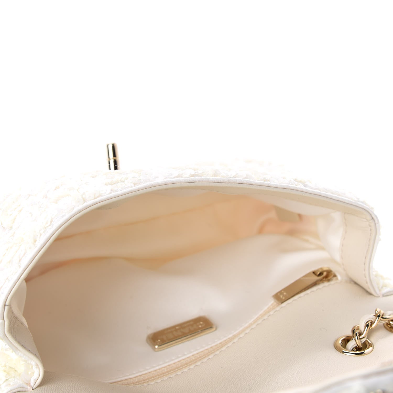 Chanel Sequin Mini Rectangular Flap White 6 of 11