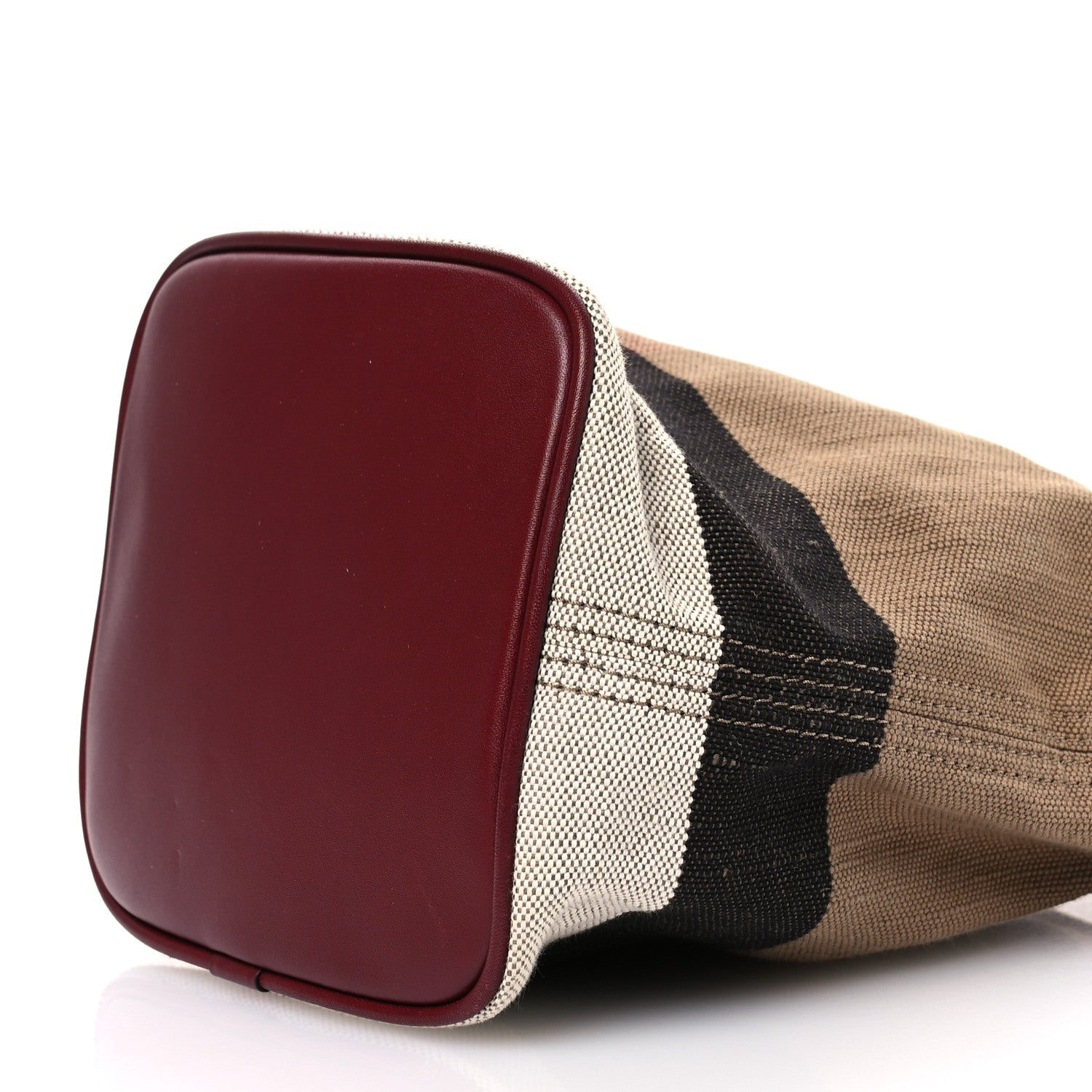 Burberry Canvas Mega Check Mini Ashby Tassel Crossbody Burgundy Red 11 of 12