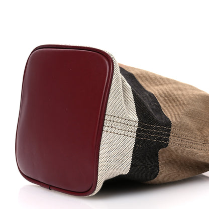 Burberry Canvas Mega Check Mini Ashby Tassel Crossbody Burgundy Red 11 of 12