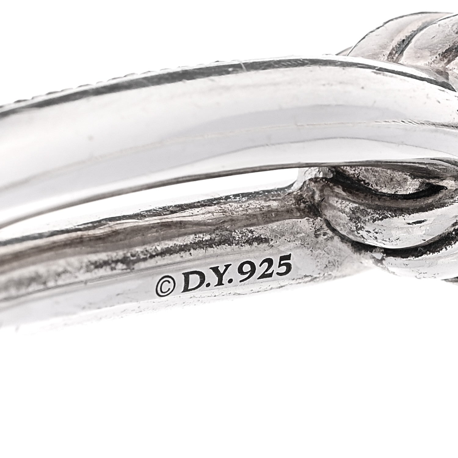 David Yurman Sterling Silver Diamond Pave 10mm Single Loop Labyrinth Bracelet 3 of 3