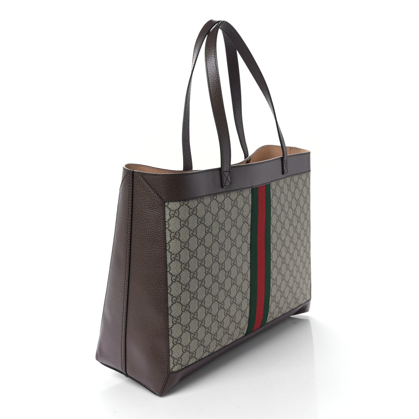GG Supreme Monogram Web Ophidia Tote Brown
