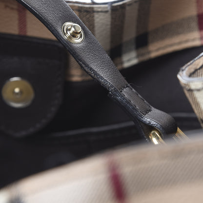 Burberry Haymarket Check Small Canterbury Tote Chocolate 7 of 19