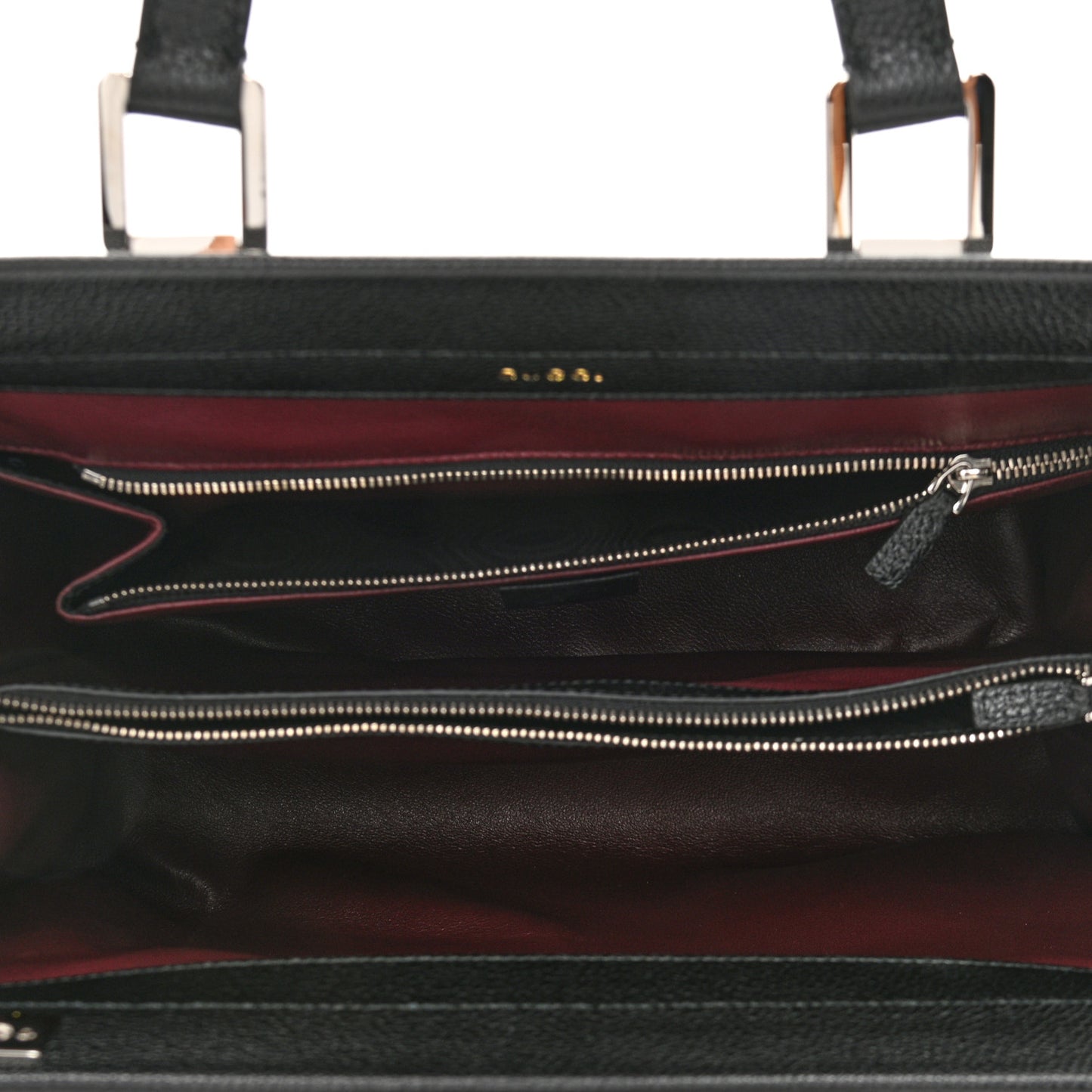 Grainy Calfskin Medium Zumi Top Handle Bag Black