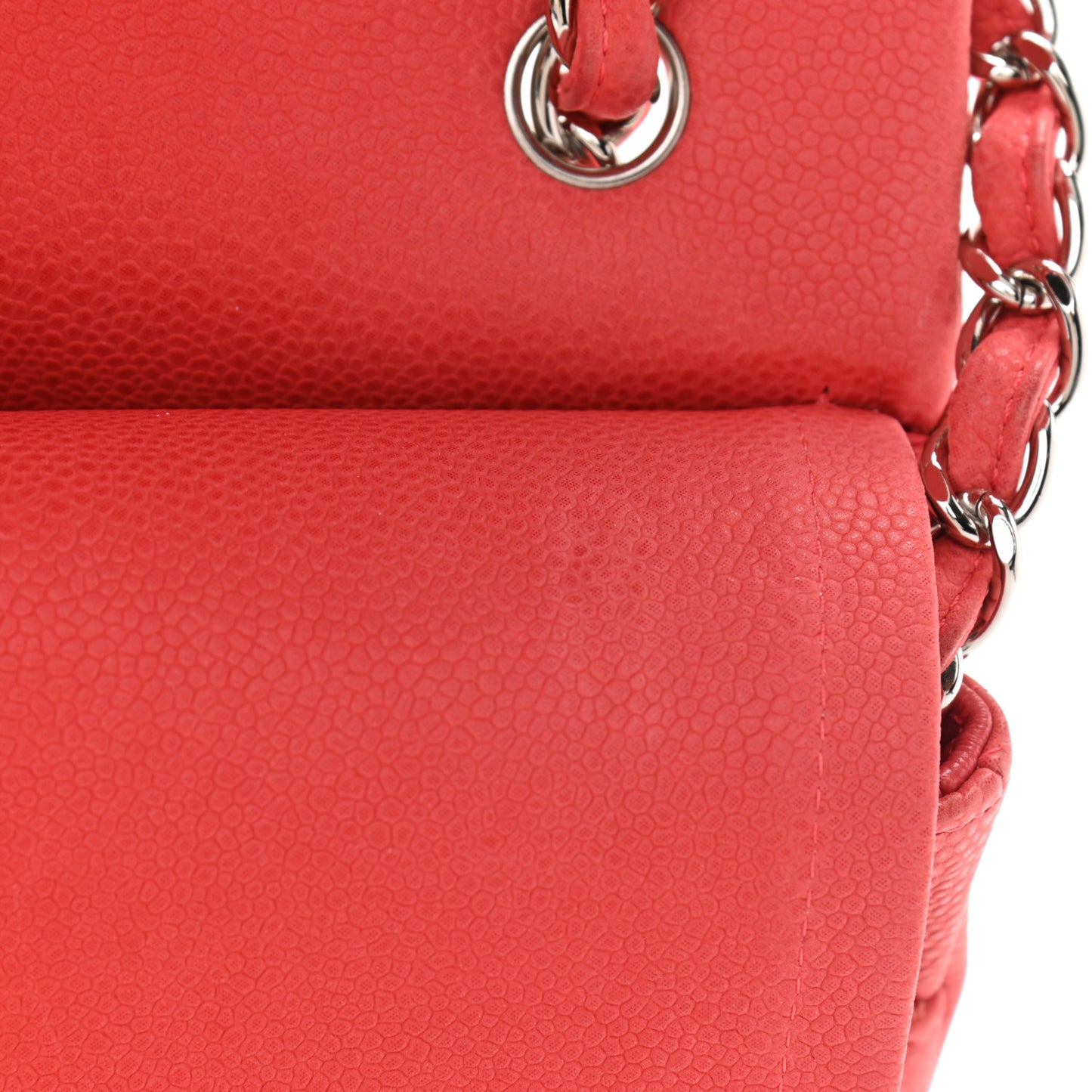 Iridescent Caviar Quilted Maxi Double Flap Dark Pink
