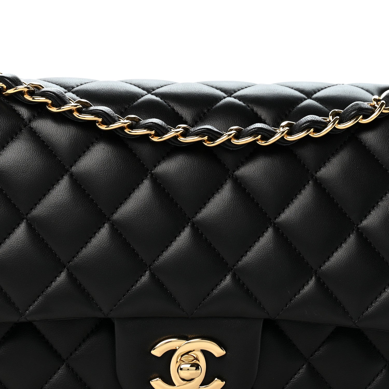 Chanel Lambskin Quilted Medium Double Flap Black 7 of 10