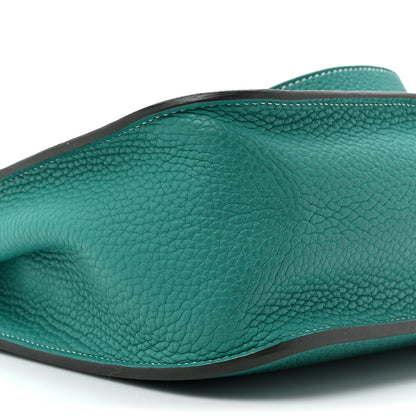 Hermes Taurillon Clemence Halzan 31 GM Vert Verone 9 of 11