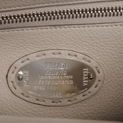 Fendi Cuoio Romano Selleria Bi-Color Large Peekaboo Iconic Satchel Asfalto Latte 7 of 8