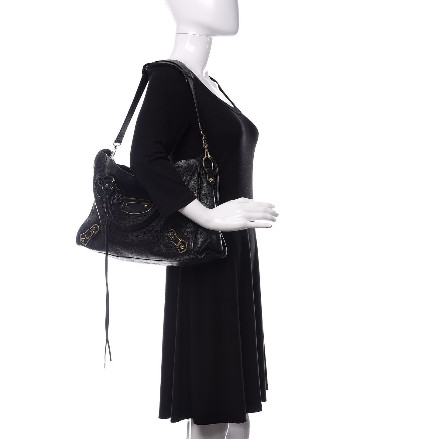 Chevre Gold Metallic Edge Hardware City Black