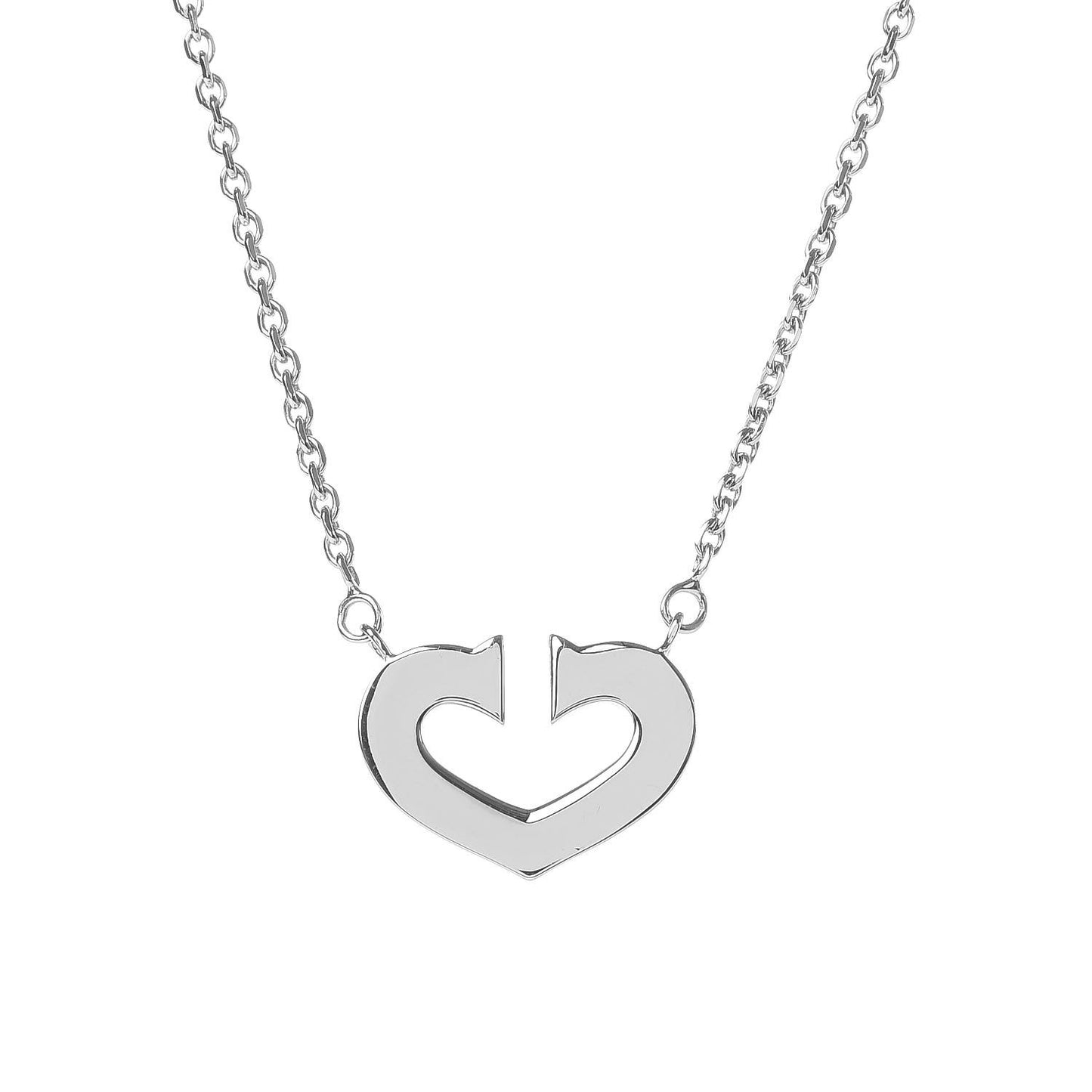 18K White Gold Medium Hearts and Symbols Necklace