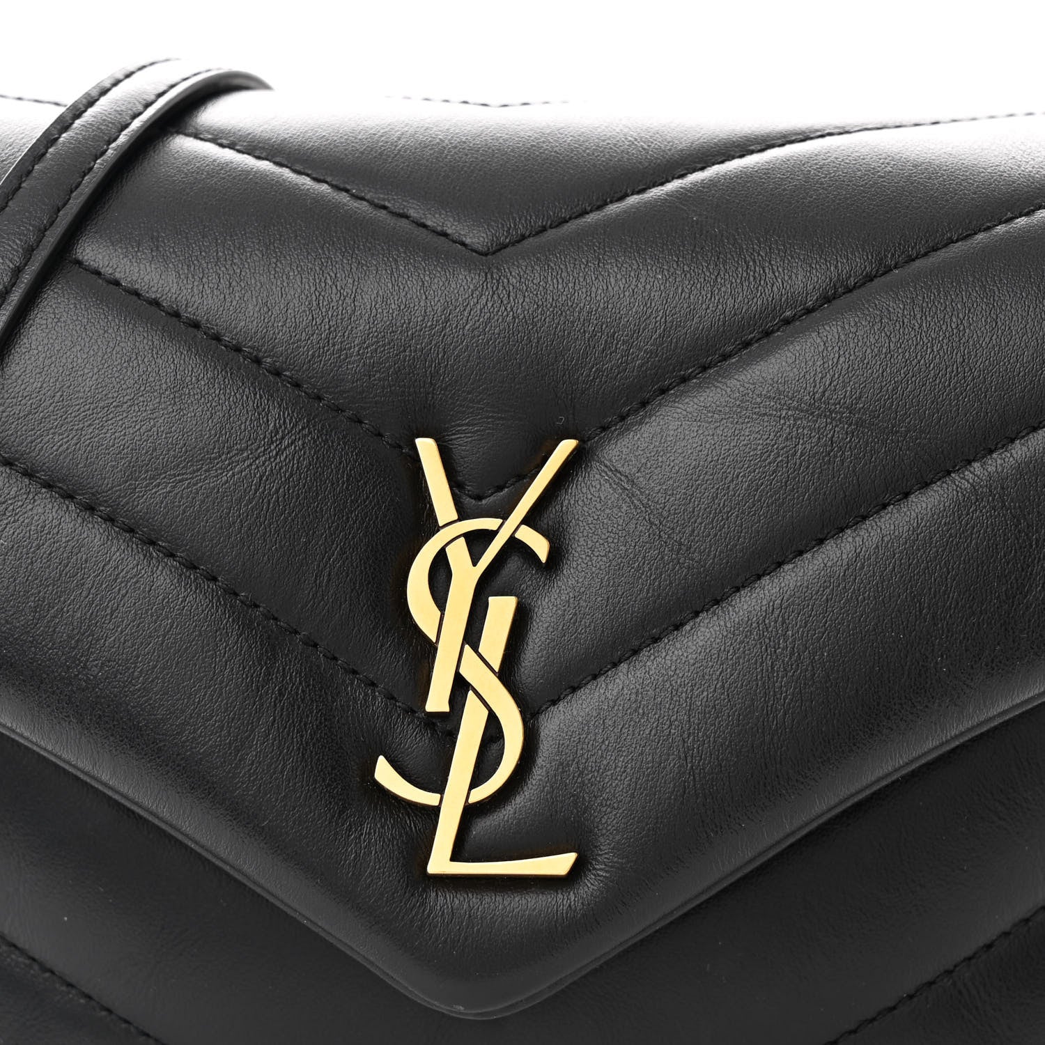 Saint Laurent Calfskin Y Quilted Monogram Toy Loulou Crossbody Bag Black 9 of 13