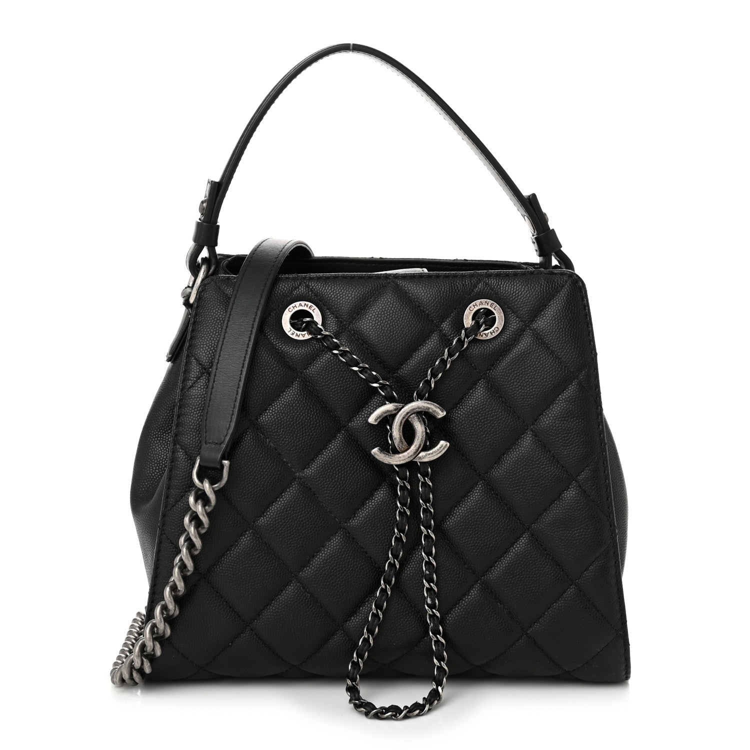 Chanel Caviar Quilted Small CC Bucket Bag Black 1 of 14