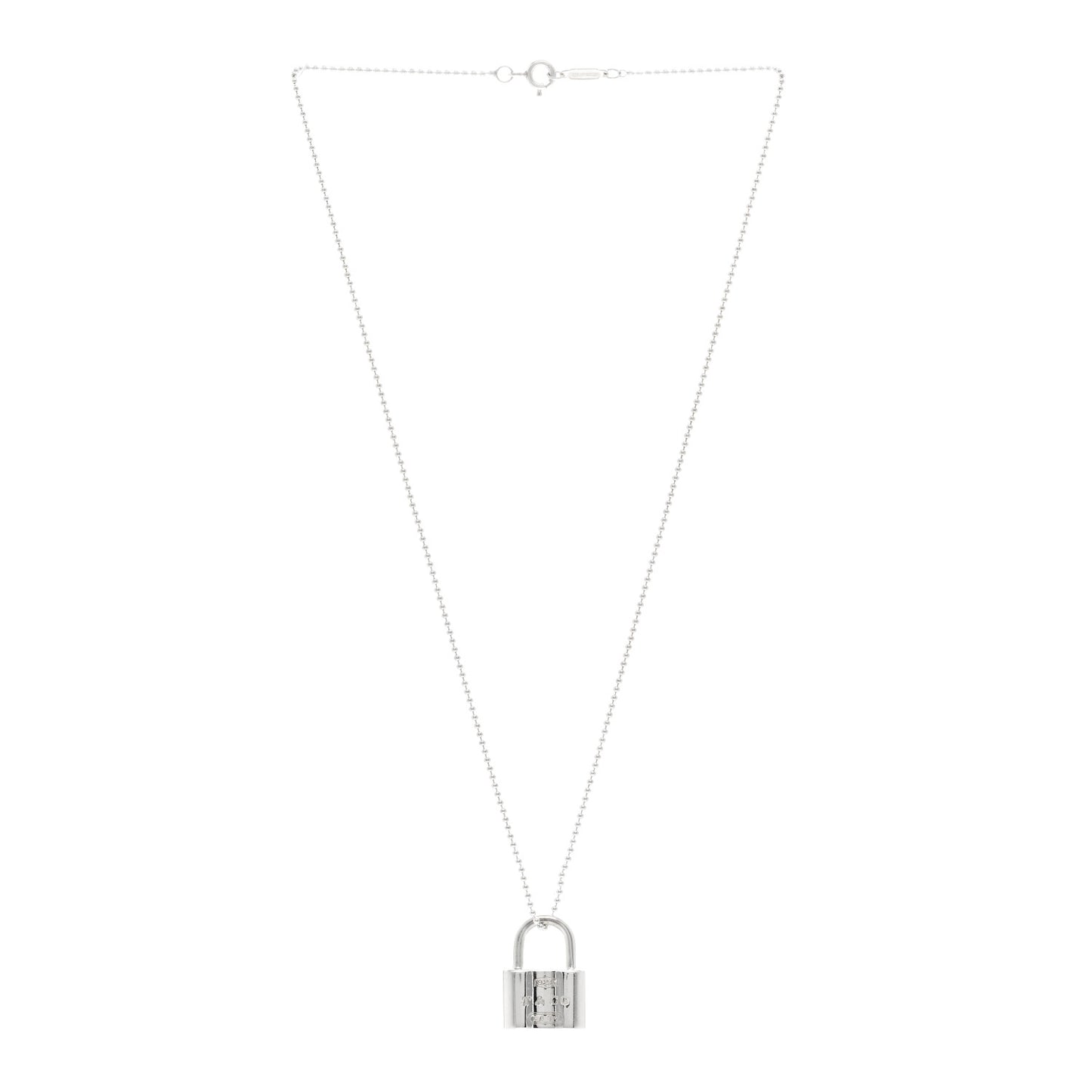 Sterling Silver 1837 Lock Charm Pendant Necklace