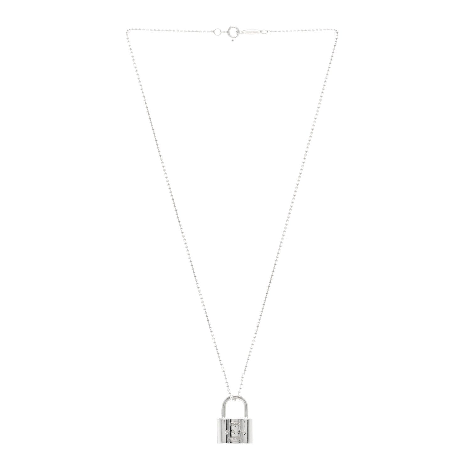 Tiffany Sterling Silver 1837 Lock Charm Pendant Necklace 3 of 4