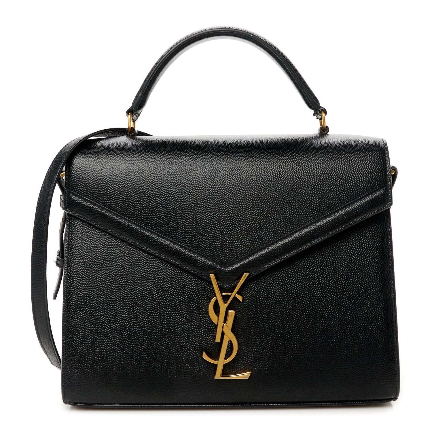 Saint Laurent Grain de Poudre Medium Classic Monogram Cassandra Top Handle Black Rouge Legion 1 of 12