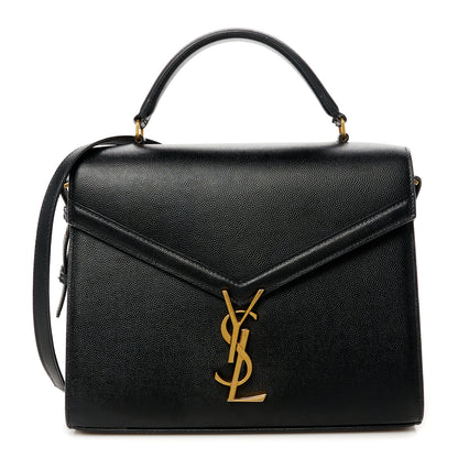 Saint Laurent Grain de Poudre Medium Classic Monogram Cassandra Top Handle Black Rouge Legion 1 of 12