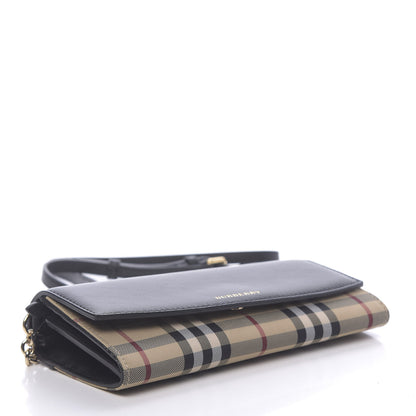 Burberry Calfskin House Check Henley Wallet On Chain Black 4 of 11