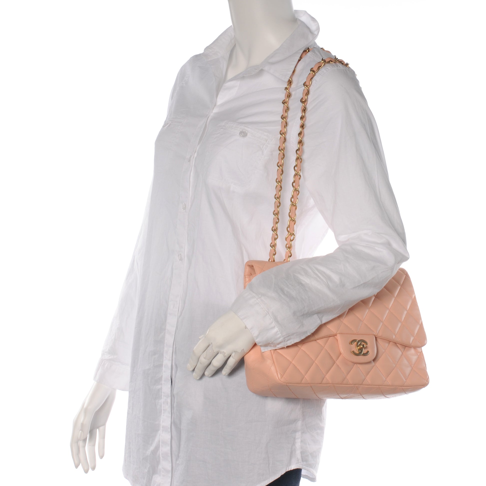 Chanel Lambskin Jumbo Single Flap Pink 2 of 8