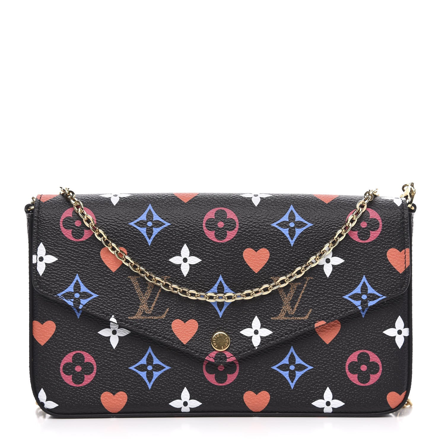 Louis Vuitton Game On Felicie Chain Wallet Black 1 of 10