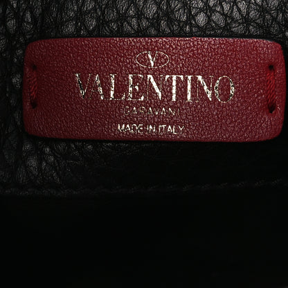 Valentino Garavani Grained Calfskin Rockstud Saddle Bag Black 6 of 12