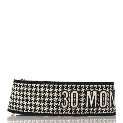 Christian Dior Canvas Houndstooth Embroidered 30 Montaigne Shoulder Strap Black White 2 of 5