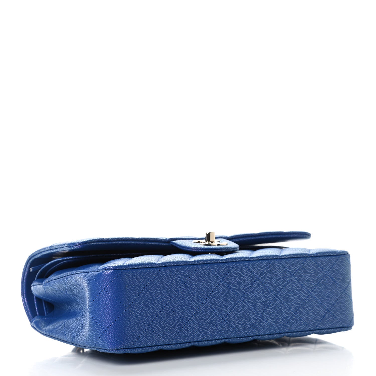 Chanel Caviar Quilted Medium Double Flap Blue 7 of 17