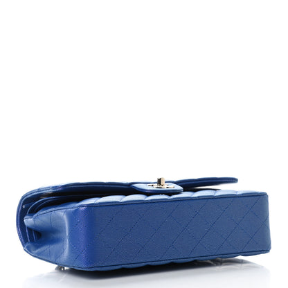 Chanel Caviar Quilted Medium Double Flap Blue 7 of 17
