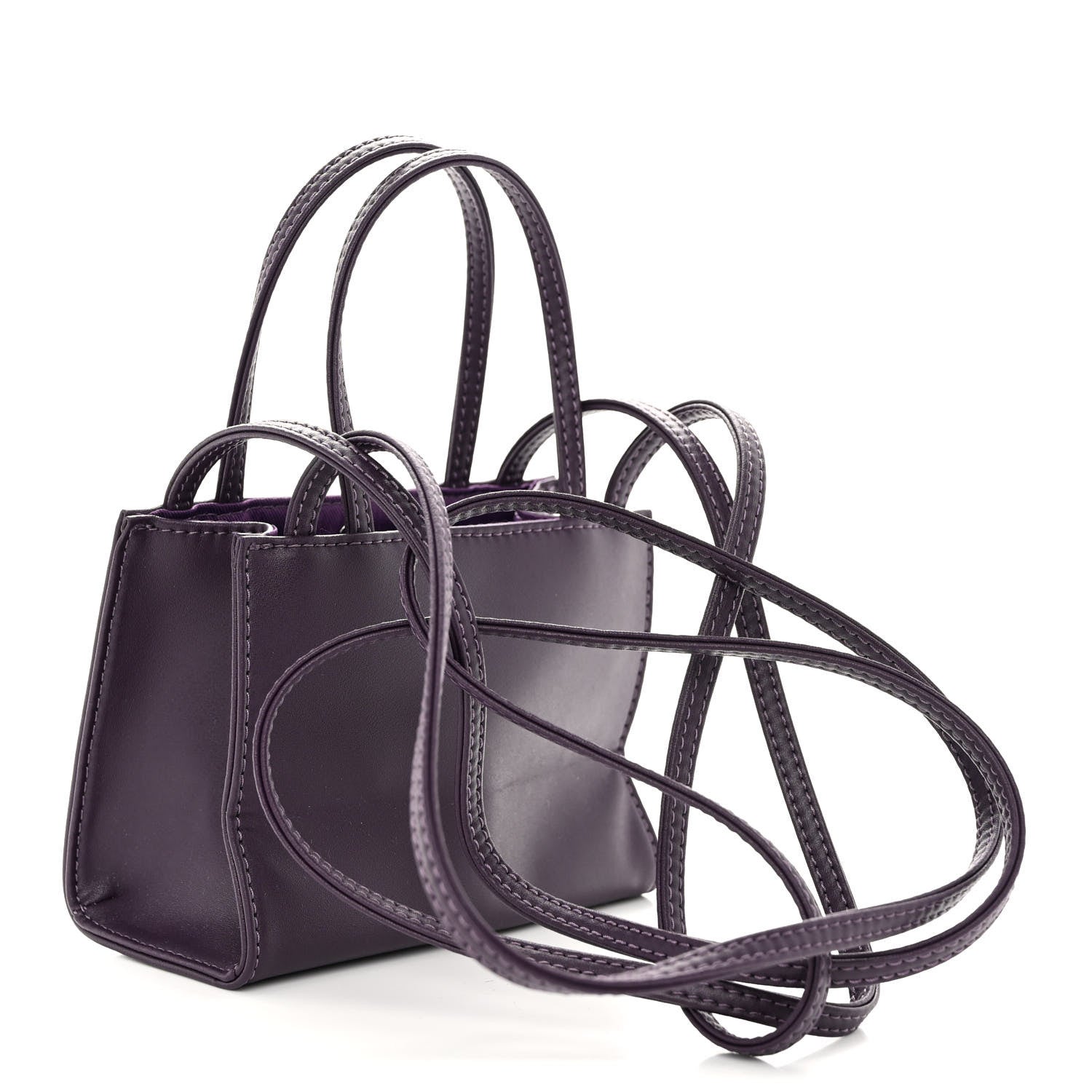Telfar Vegan Leather Small Shopping Bag Eggplant 3 of 9