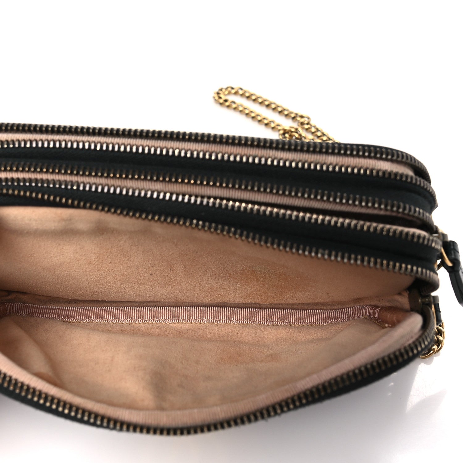 Gucci Calfskin Matelasse Mini GG Marmont Chain Crossbody Bag Black 5 of 12