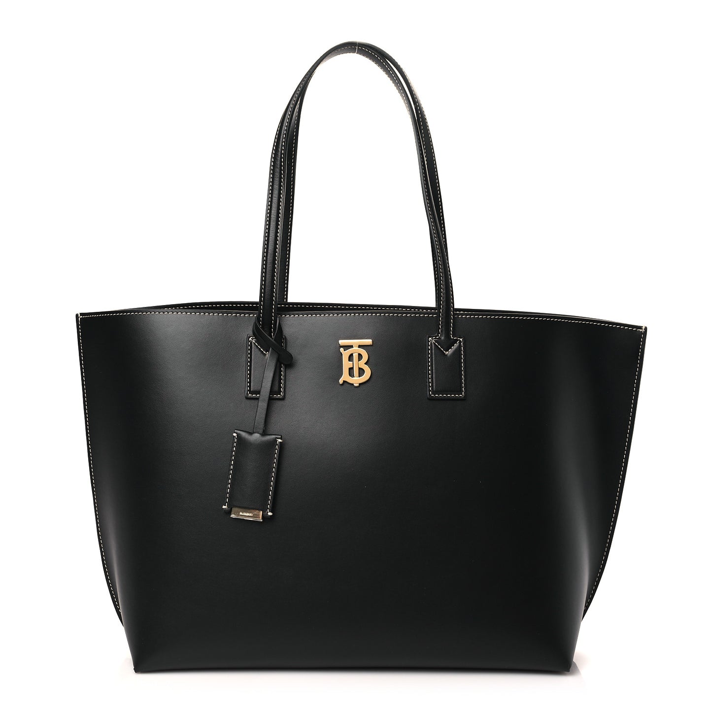 Calfskin Monogram Motif TB Medium Soft Tote Black