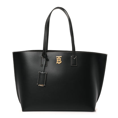 Burberry Calfskin Monogram Motif TB Medium Soft Tote Black 1 of 8
