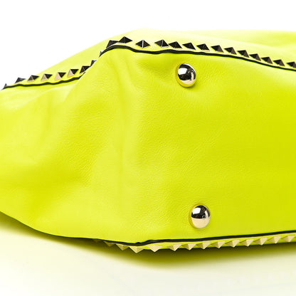 Valentino Garavani Vitello Medium Rockstud Tote Yellow Fluo 13 of 16