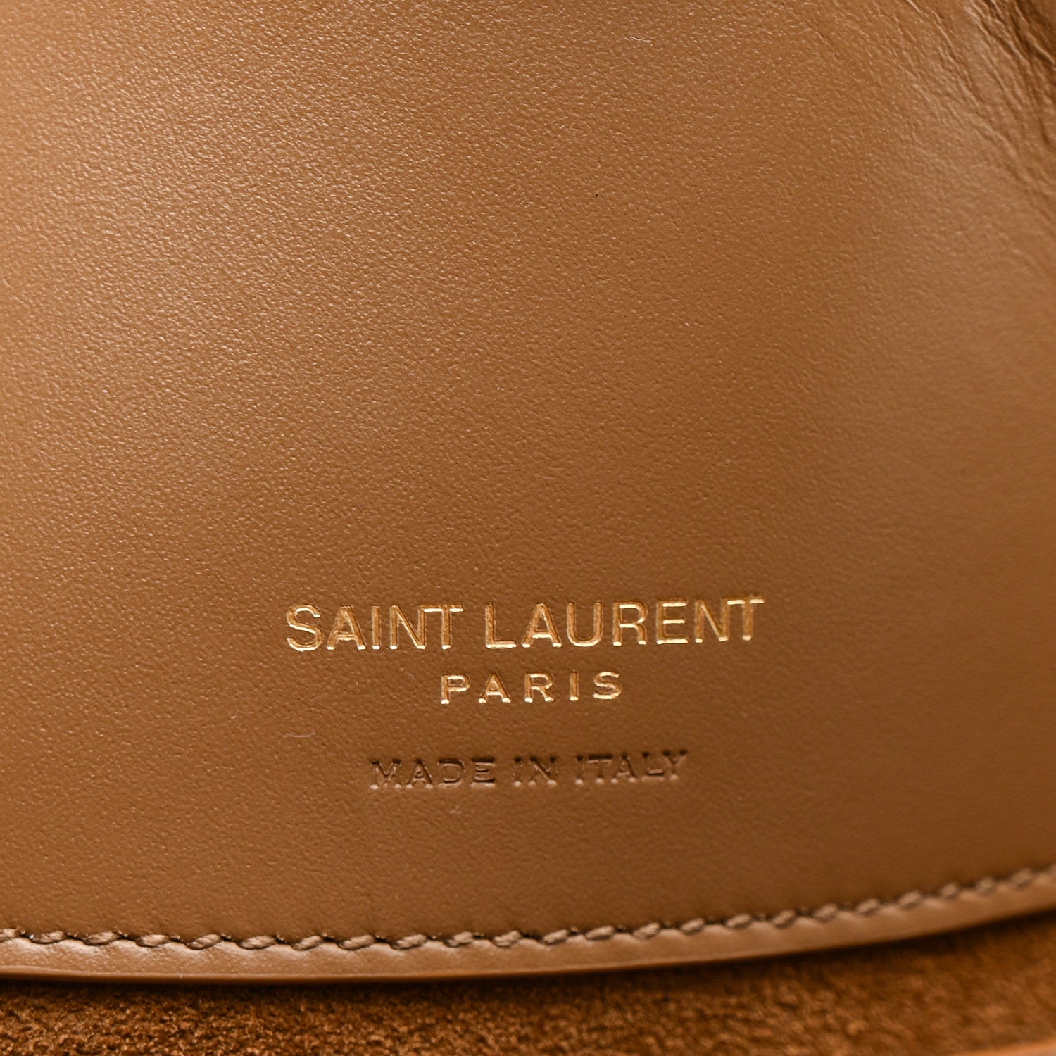 Saint Laurent Shiny Calfskin Le 37 Small Bucket Bag Dark Cork 6 of 12