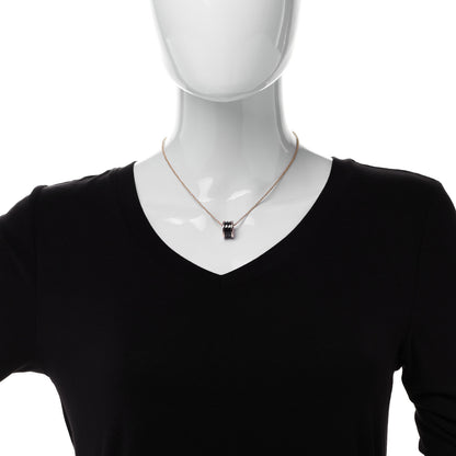 Bulgari 18K Rose Gold Black Ceramic B.Zero1 Pendant Necklace 2 of 8