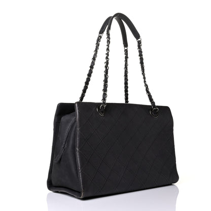 Chanel Calfskin Diamond Embossed Large CC Zip Shopping Tote Grey 3 of 6