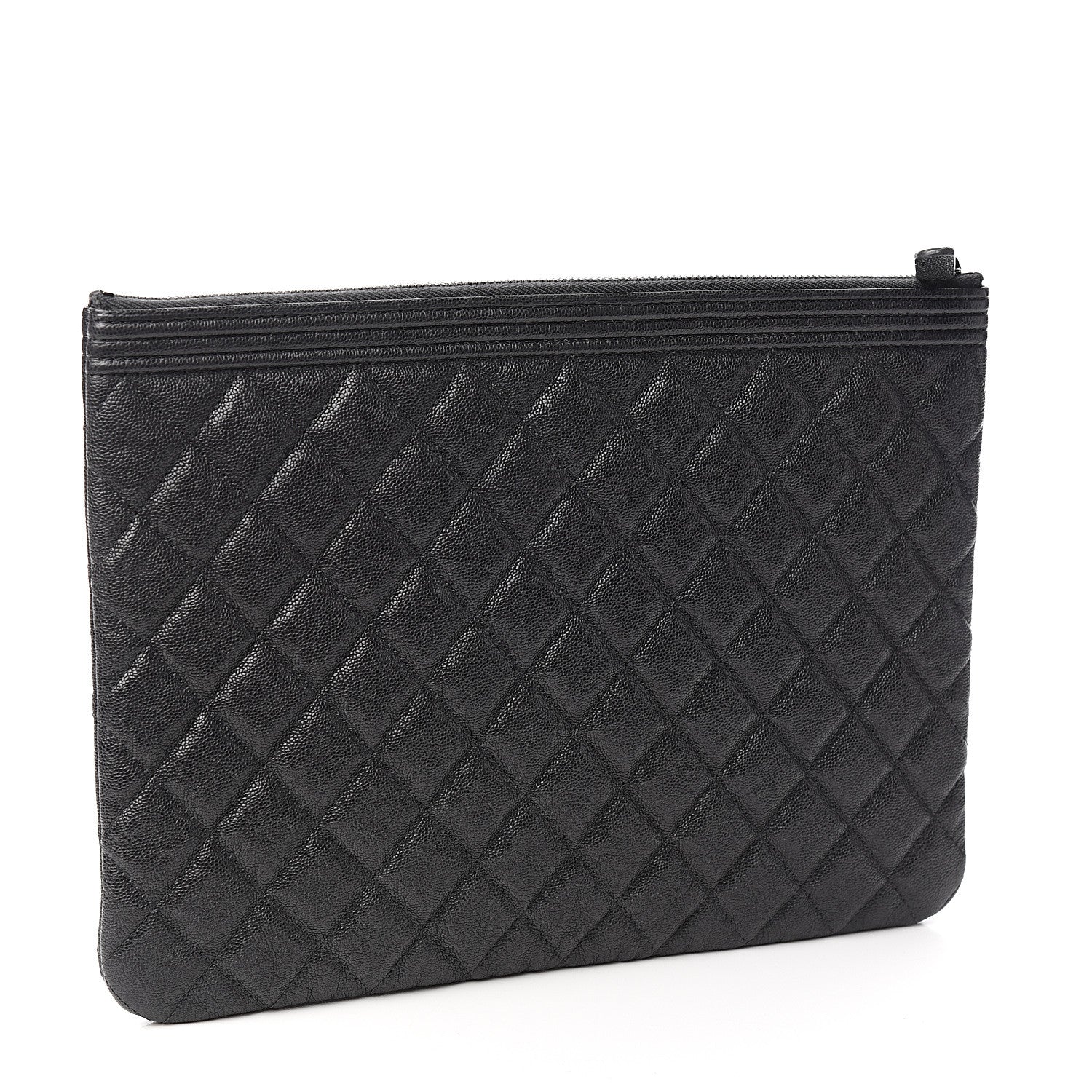 Chanel Iridescent Caviar Quilted Medium Boy Cosmetic Case Grey 2 of 6