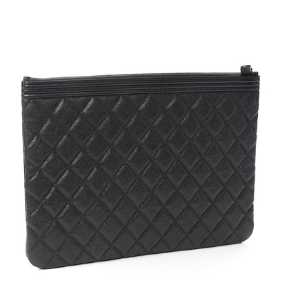 Chanel Iridescent Caviar Quilted Medium Boy Cosmetic Case Grey 2 of 6