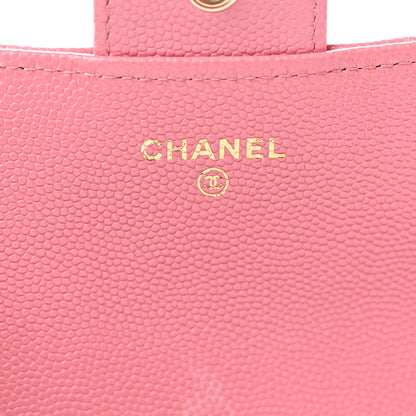 Chanel Caviar Quilted Large Gusset Flap Wallet Pink 7 of 10