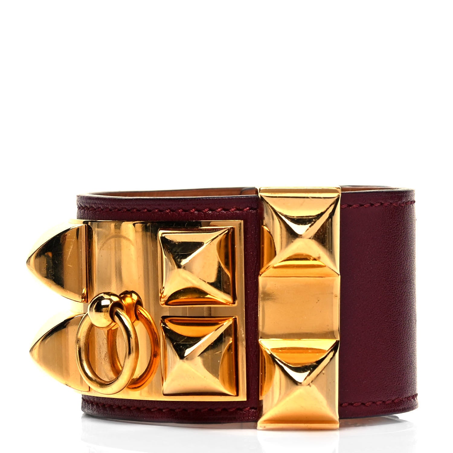 Hermes Box Collier de Chien CDC Bracelet S Rouge H 1 of 6