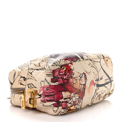 Prada X JAMES JEAN Cervo Lux Fairy Print Large Double Handle Boston Bag Prugna 4 of 12