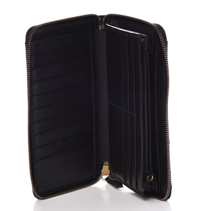 Gucci Calfskin Matelasse GG Marmont Zip Around Organizer Wallet Black White 5 of 8