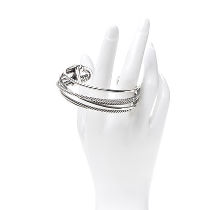 David Yurman Sterling Silver Narrow Crossover Cuff Bracelet 2 of 6