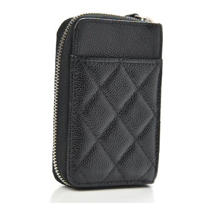 Chanel Caviar Quilted Zip Card Holder Black 4 of 16