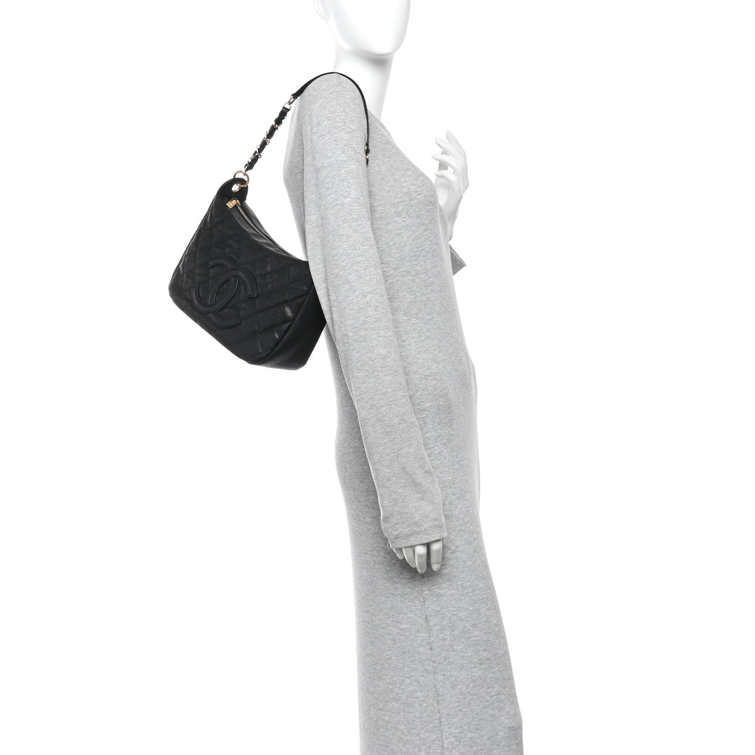 Chanel Caviar Quilted Timeless CC Shoulder Bag Black 2 of 13