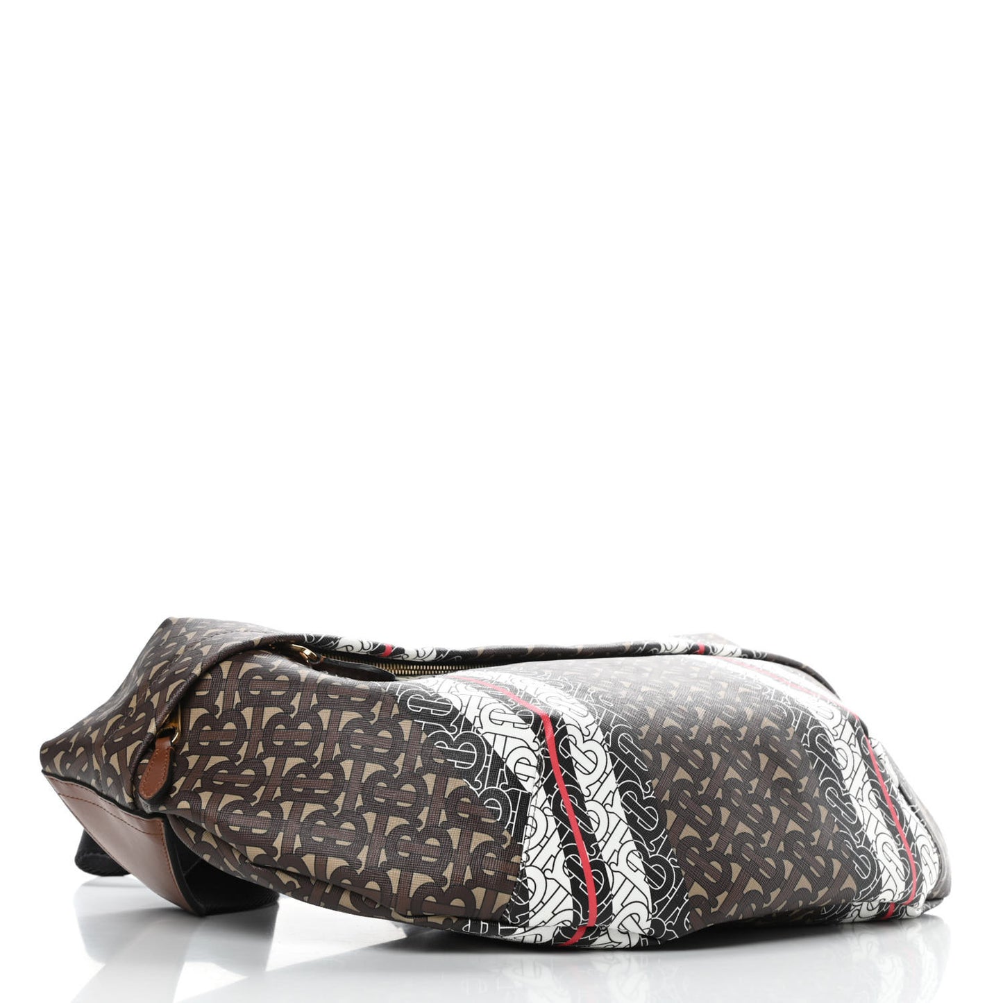 E-Canvas Monogram Stripe XL Sonny Bum Bag Bridle Brown