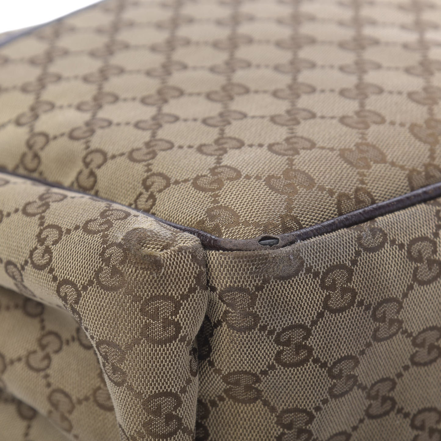 Monogram Natural Pigskin Large Diaper Bag Beige Ebony Cocoa Dark Chocolate