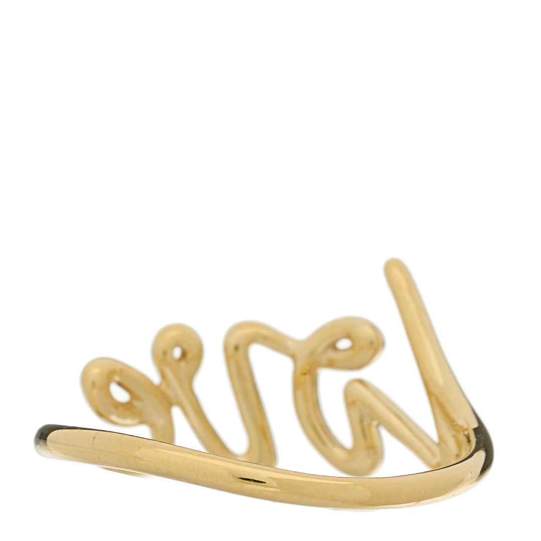 18K Yellow Gold Paloma's Graffiti Love Ring 56 7.5