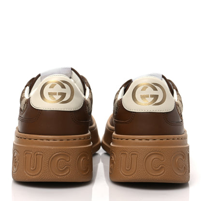Gucci Calfskin GG Monogram Womens Platform 55mm Sneakers 38.5 Hezelnut Beige Ebony Mystic White 5 of 9